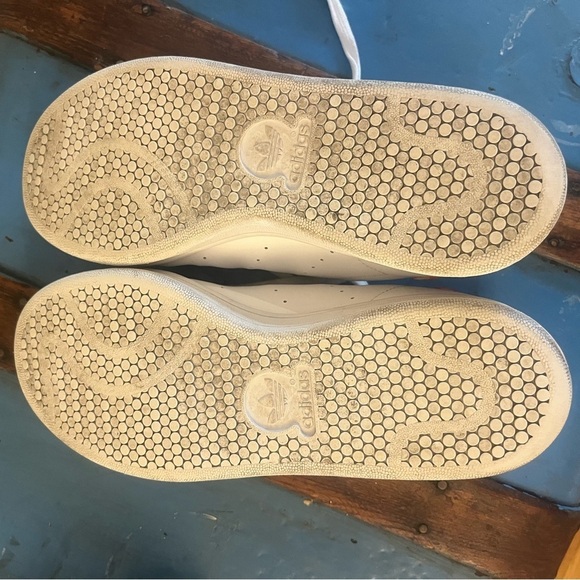 Adidas Stan Smith Sneakers White Clear Pink Solar Red Size 8.5 - Picture 6 of 8